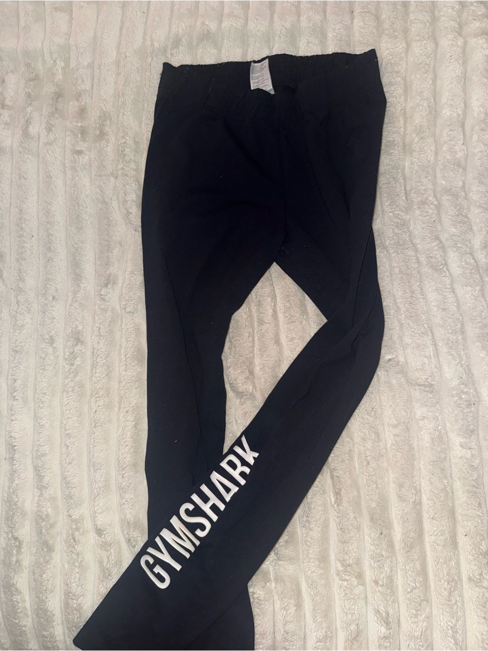 Gymshark Black Leggings with White Side Logo - Kids